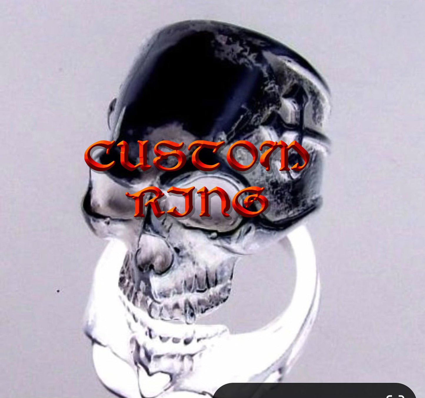 Anillo calavera personalizado, Reservado a B., Segundo pago