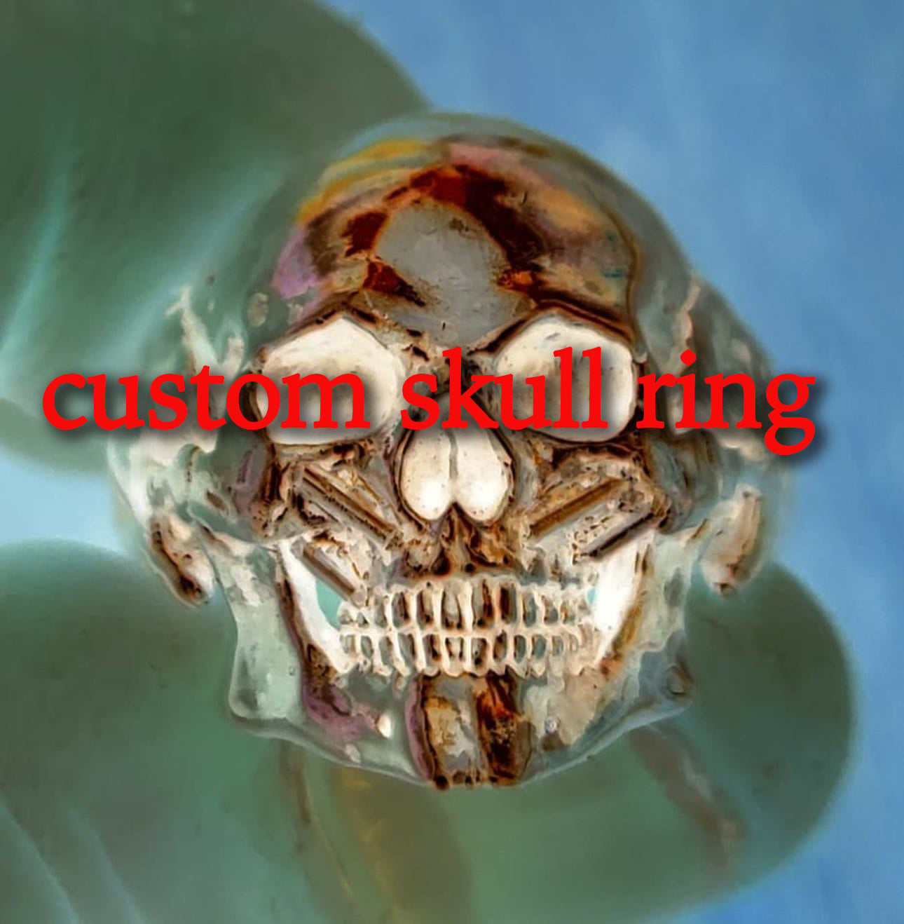 Personalized skull ring, Reserved for J., cost difference