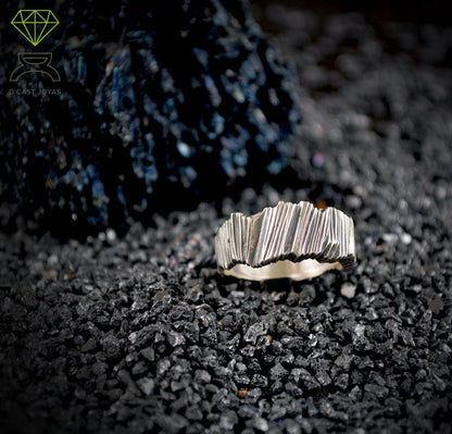 Anillo de plata 925, Anillo hombre, Anillo roca , Alianzas unisex, Joyería contemporánea, Anillo de estilo urbano, Anillo artesanal - D´Cast