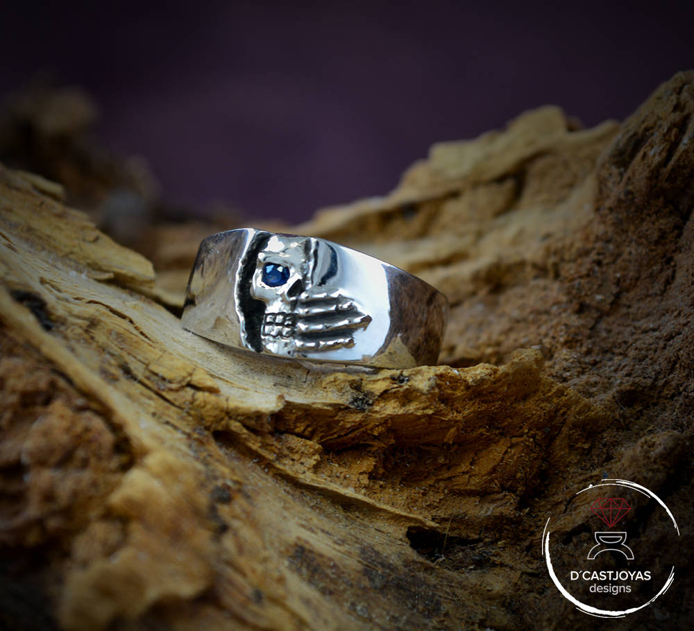 Anillo calavera outlet plata 925