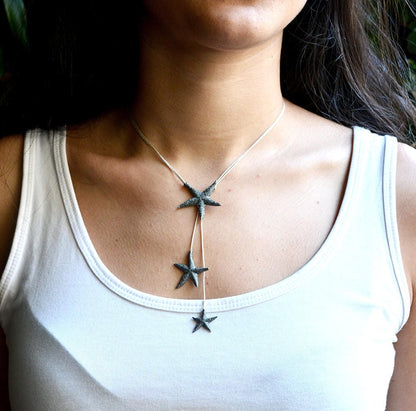 Sterling silver starfish choker