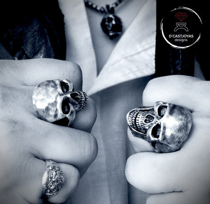 Anillo Calavera Plata 925 maciza, Anillo calavera inspirado en Keith Richards, Anillo motero, Hecho a mano, Memento Mori - D´Cast