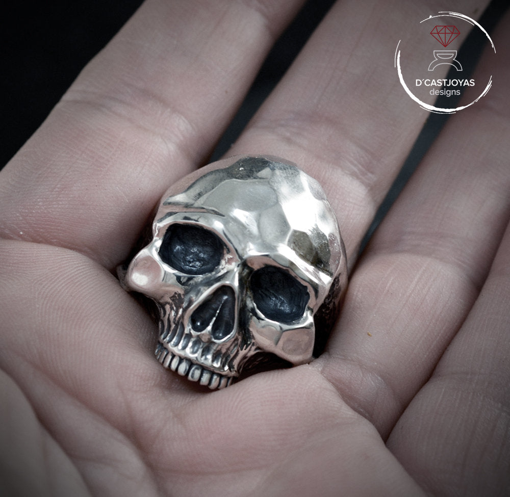 Anillo Calavera Plata 925 maciza, Anillo calavera inspirado en Keith Richards, Anillo motero, Hecho a mano, Memento Mori - D´Cast