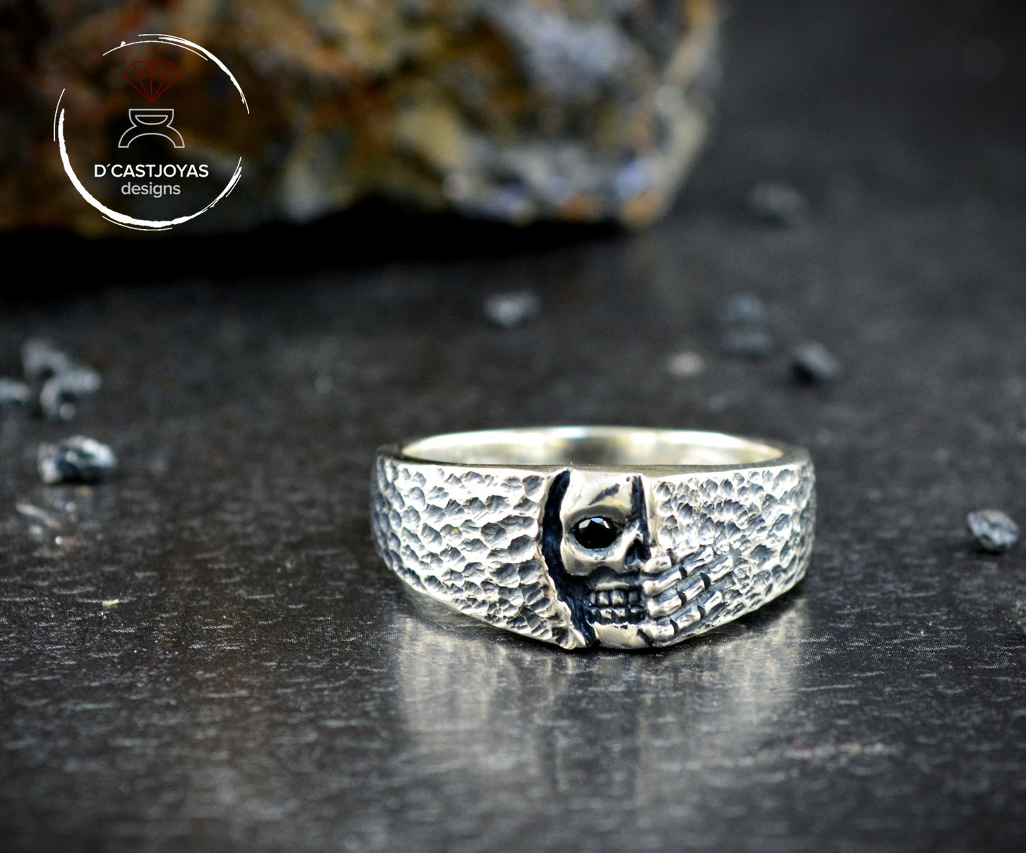 Anillo calavera plata 925, Anillo banda calavera Winter is coming, Anillo plata calavera, Anillo mujer, Juego de Tronos, Joyería gótica - D´Cast