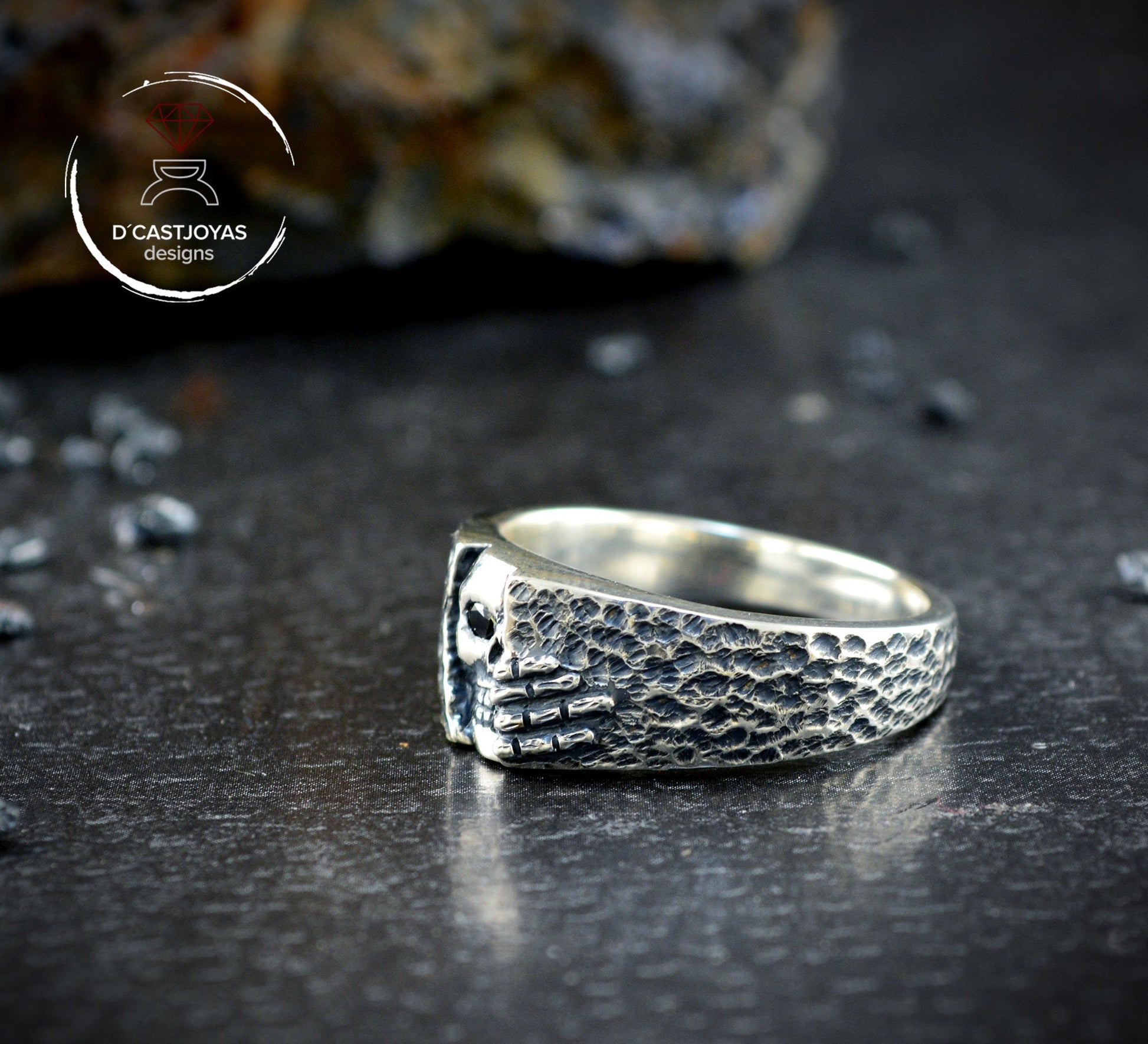 Anillo calavera plata 925, Anillo banda calavera Winter is coming, Anillo plata calavera, Anillo mujer, Juego de Tronos, Joyería gótica - D´Cast