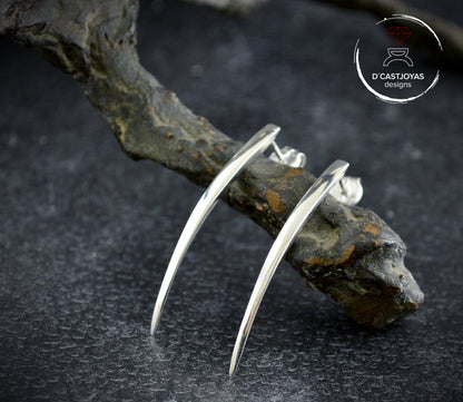 Pendientes largos de plata colmillos de serpiente - D´Cast