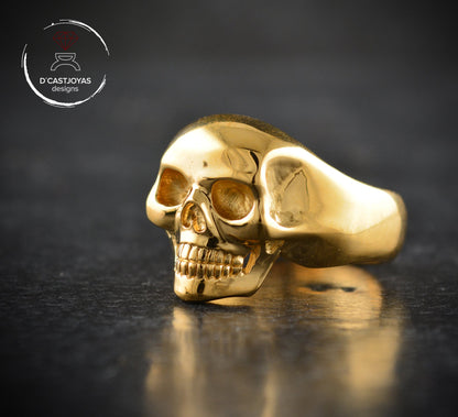 Anillo Calavera oro macizo de10k, 14k o 18k, Anillo calavera hombre, Joyería Rock and Roll, Joyería para Hombre, Hecho a mano, Memento Mori - D´Cast