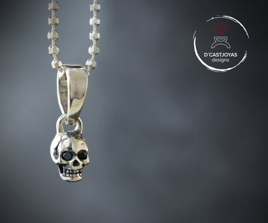 Small skull silver pendant, Human skull pendant, Handmade silver pendant, Urban jewelry, Punk style, Unisex jewelry