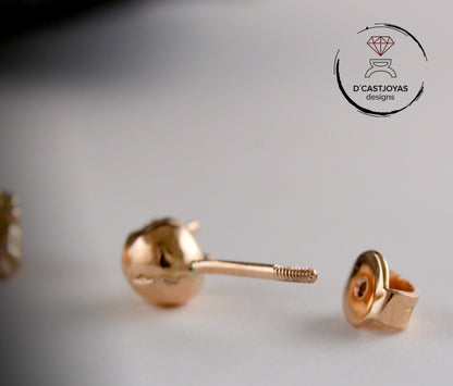 Suplemento cierre rosca para los pendientes tiny skull en oro 14k y 18k, trasera de pendiente de tornillo