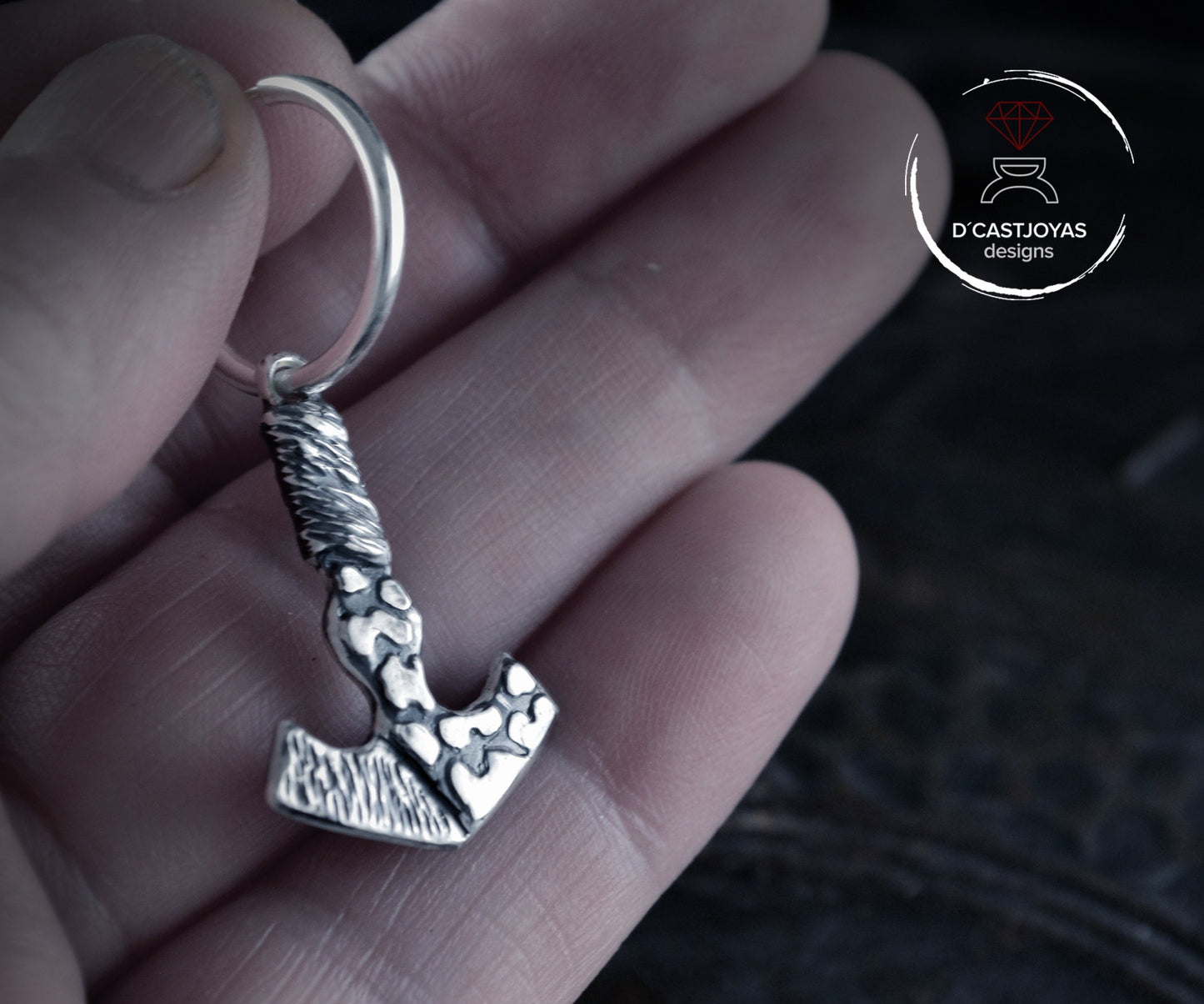 Pendientes de aro vikingos martillo de Thor en plata de ley - D´Cast