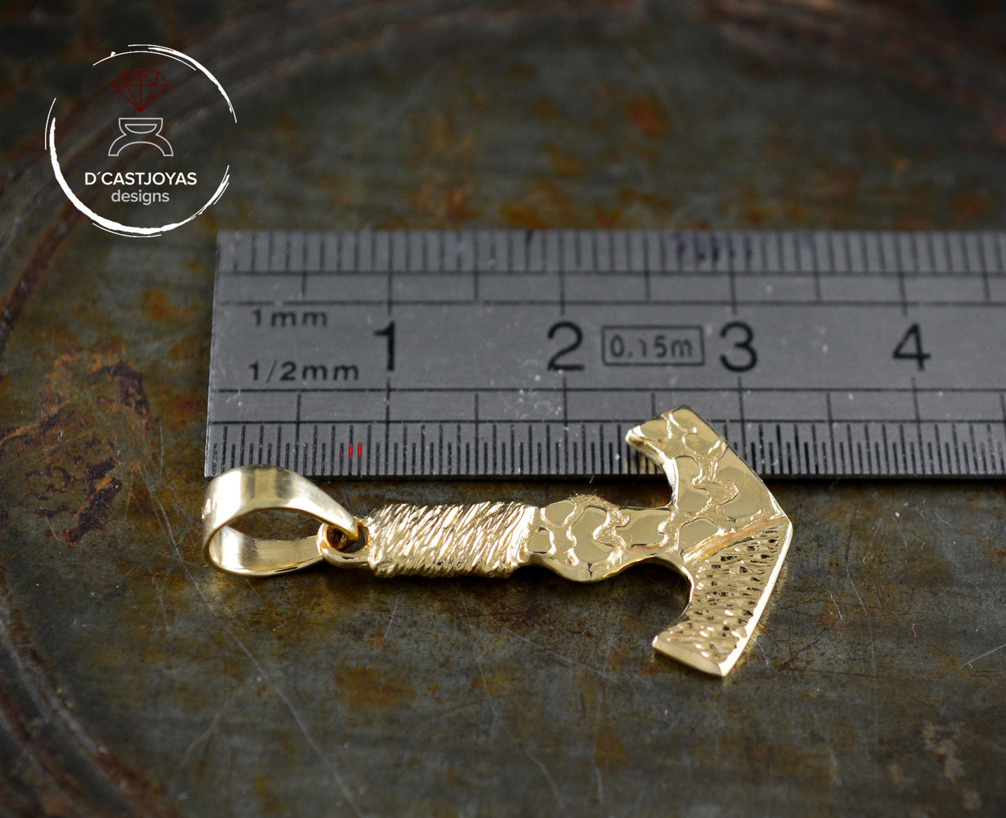 Colgante martillo de Thor hecho a mano en oro solido de 14k y 18k , Mjolnir,  Colgante vikingo - D´Cast