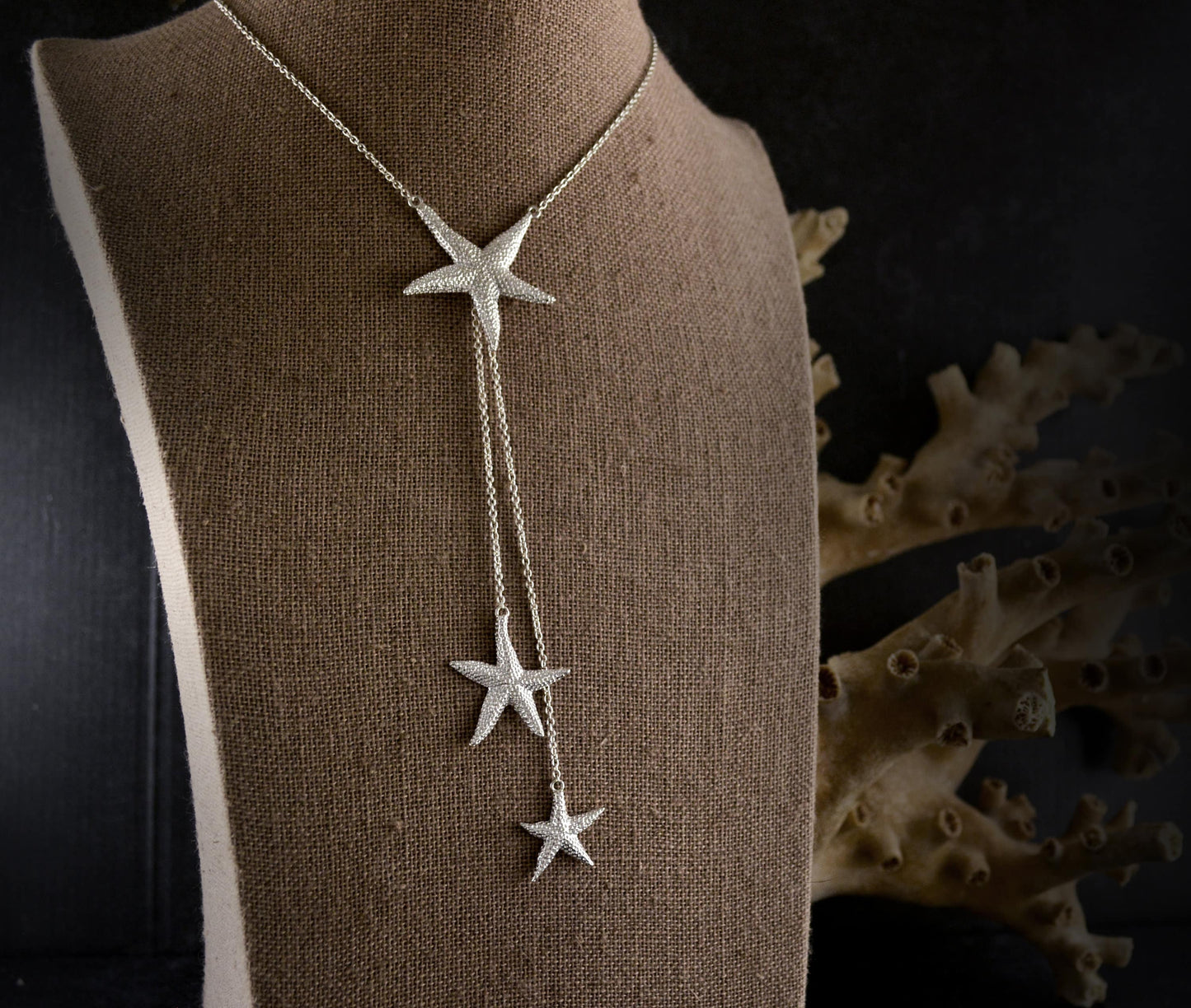 Sterling silver starfish choker