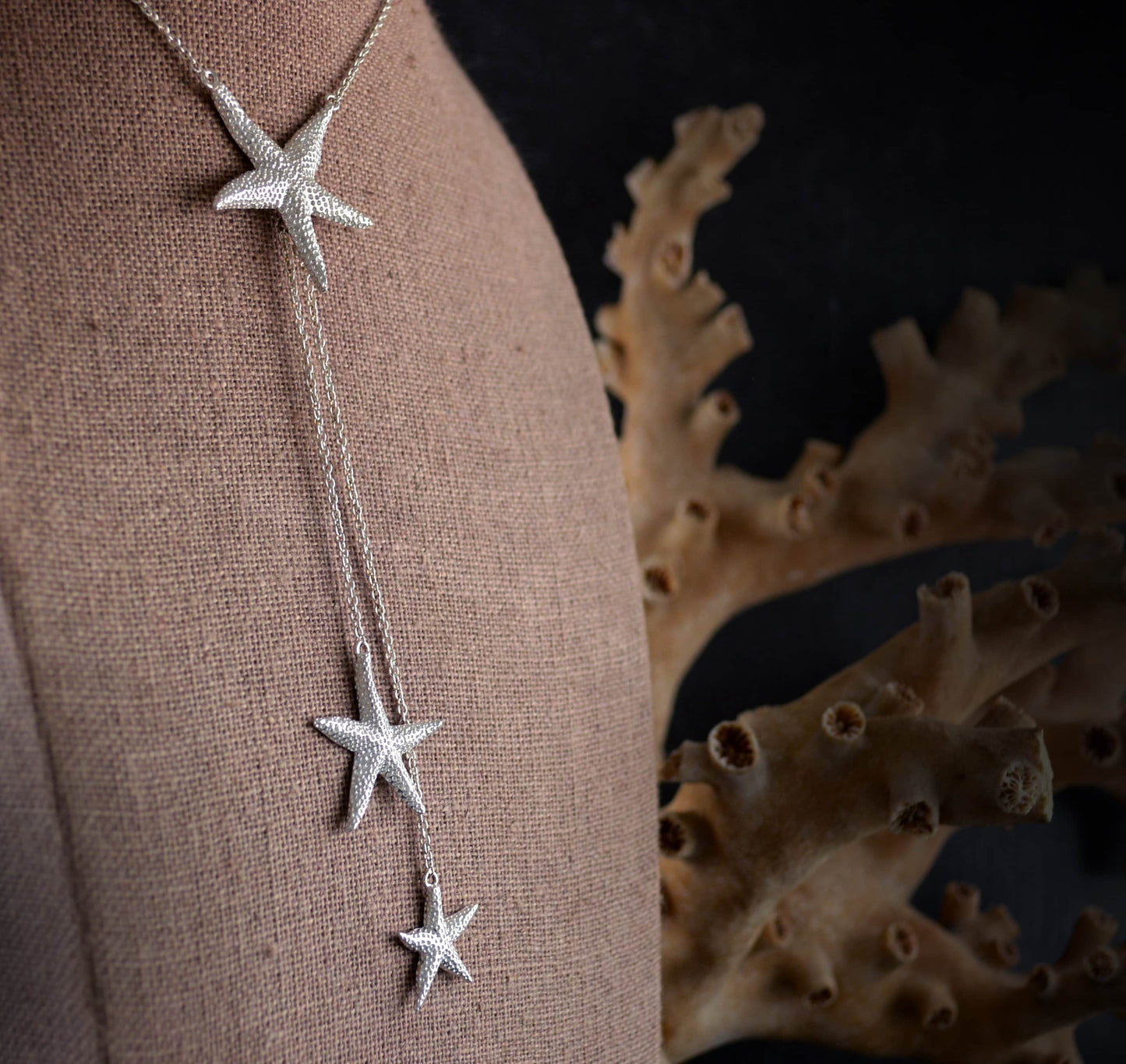 Sterling silver starfish choker