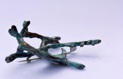 Artistic bronze brooch, Contemporary jewelry, Handmade brooch