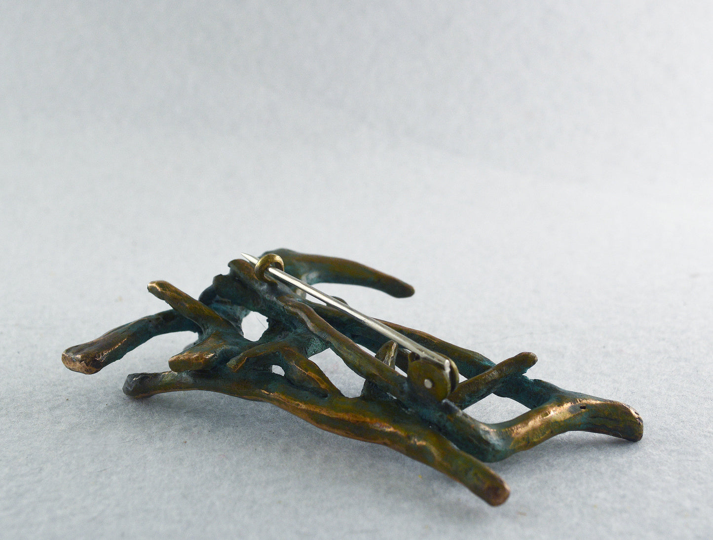 The Forest, Artistic bronze brooch, Contemporary jewelry, Handmade brooch