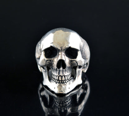 Anillo Calavera en plata de ley, Cráneo humano completo, Memento mori, Rock and Roll - D´Cast