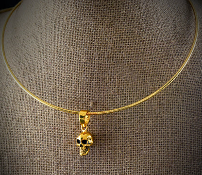Halbstarrer Mausschwanz-Halsband aus vergoldetem Sterlingsilber, Massives Sterlingsilber