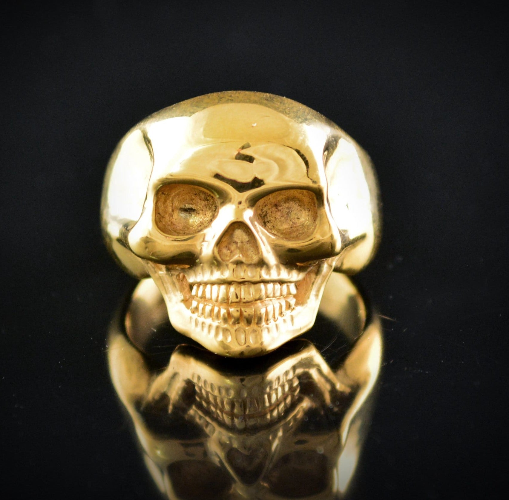 Anillo Calavera oro macizo de10k, 14k o 18k, Anillo calavera hombre, Joyería Rock and Roll, Joyería para Hombre, Hecho a mano, Memento Mori - D´Cast