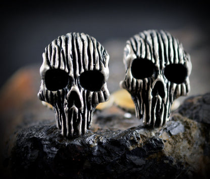 Gemelos calavera, Gemelos de plata maciza, Gemelos de calavera para hombres, Joyas de Halloween, Badass, Joyas de motociclista, Artesanales - D´Cast