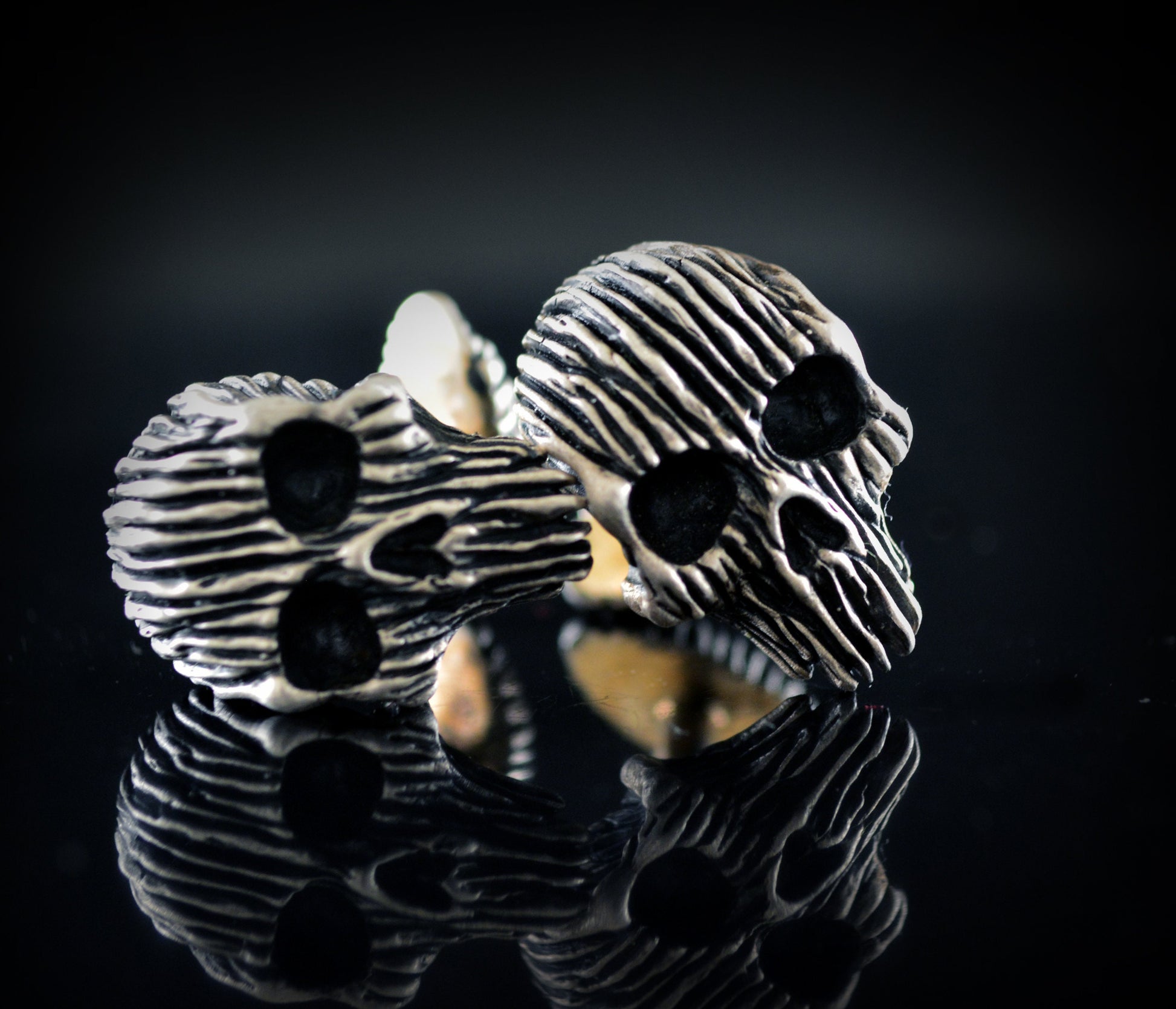 Gemelos calavera, Gemelos de plata maciza, Gemelos de calavera para hombres, Joyas de Halloween, Badass, Joyas de motociclista, Artesanales - D´Cast