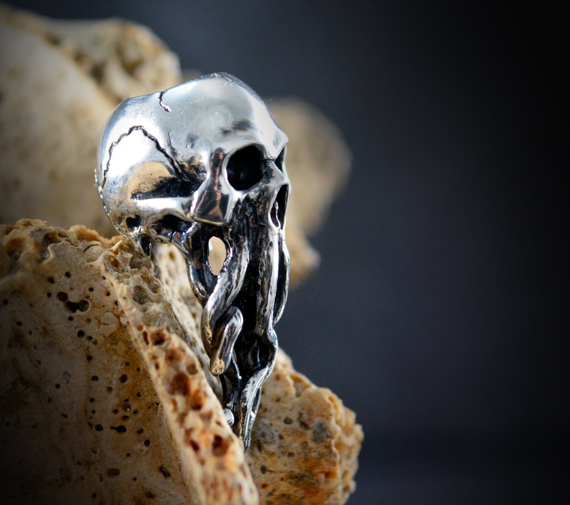 Anillo de barba de calavera con tentáculos, colgante de barba de Cthulhu - D´Cast