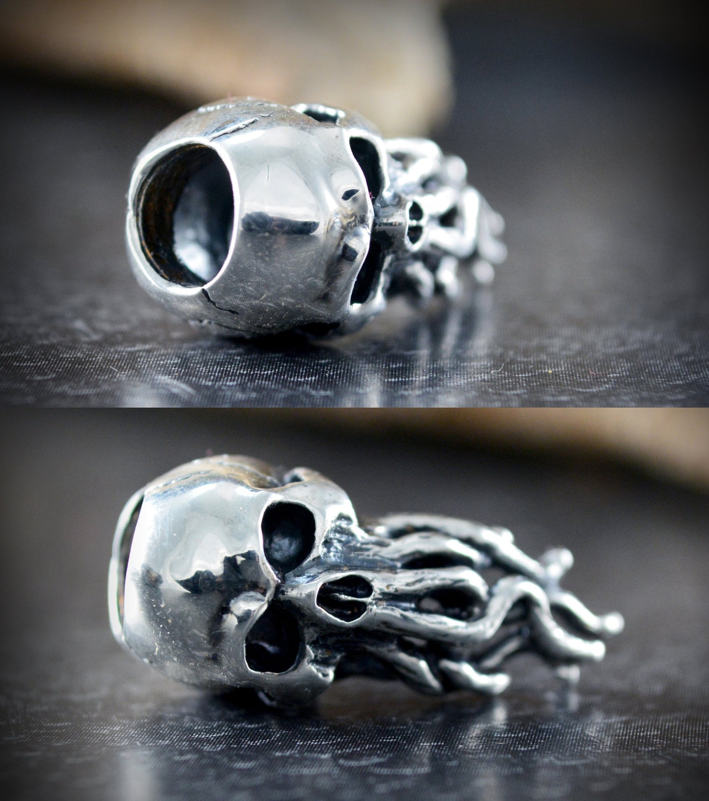 Anillo de barba de calavera con tentáculos, colgante de barba de Cthulhu - D´Cast