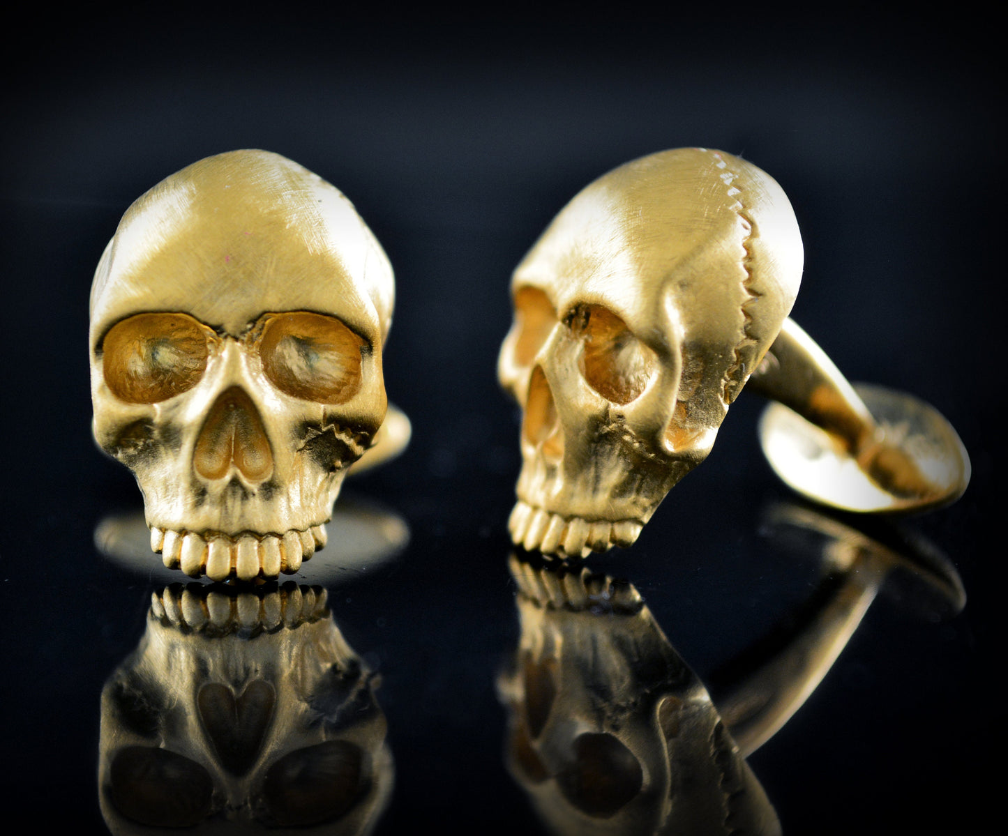 Gemelos calavera hechos a mano en plata de ley - D´Cast