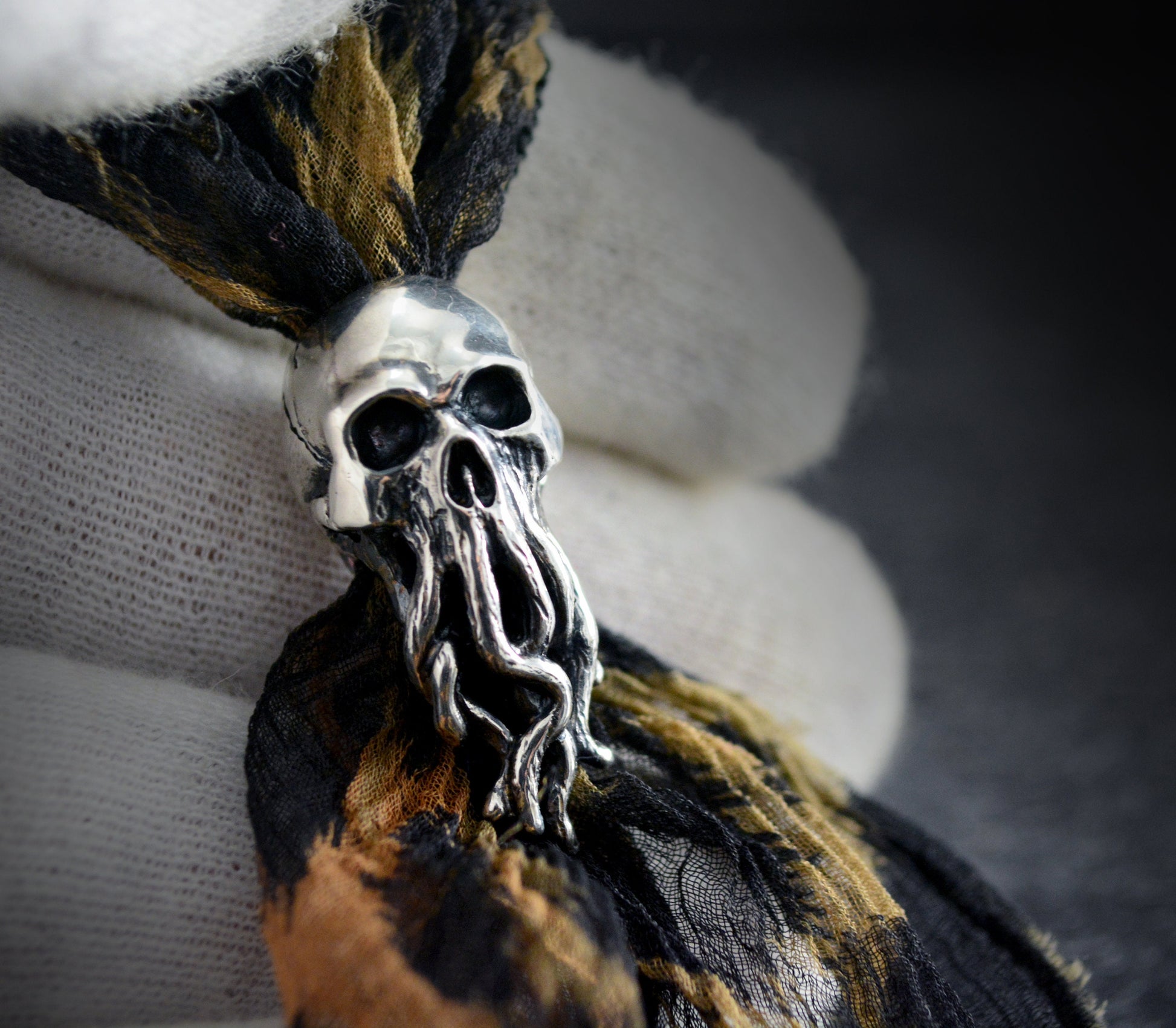Anillo de barba de calavera con tentáculos, colgante de barba de Cthulhu - D´Cast