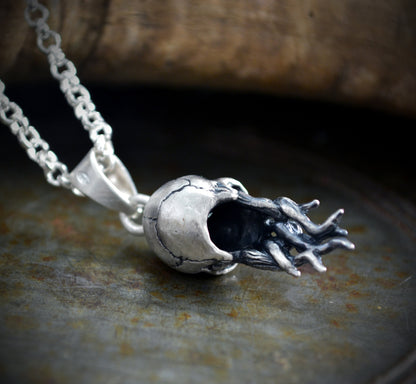 Colgante Cthulhu, Colgante plata calavera con tentáculos - D´Cast