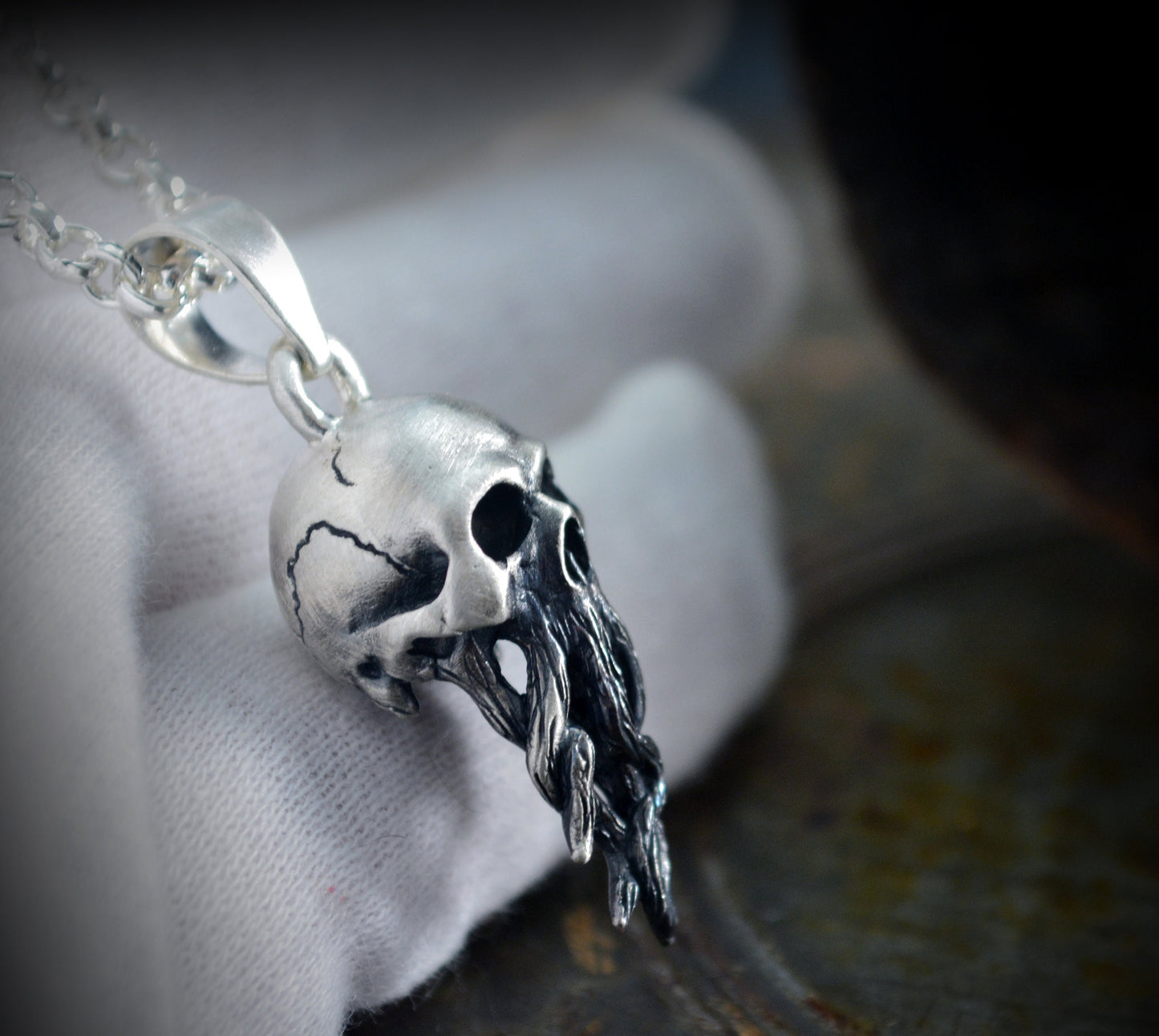 Colgante Cthulhu, Colgante plata calavera con tentáculos - D´Cast