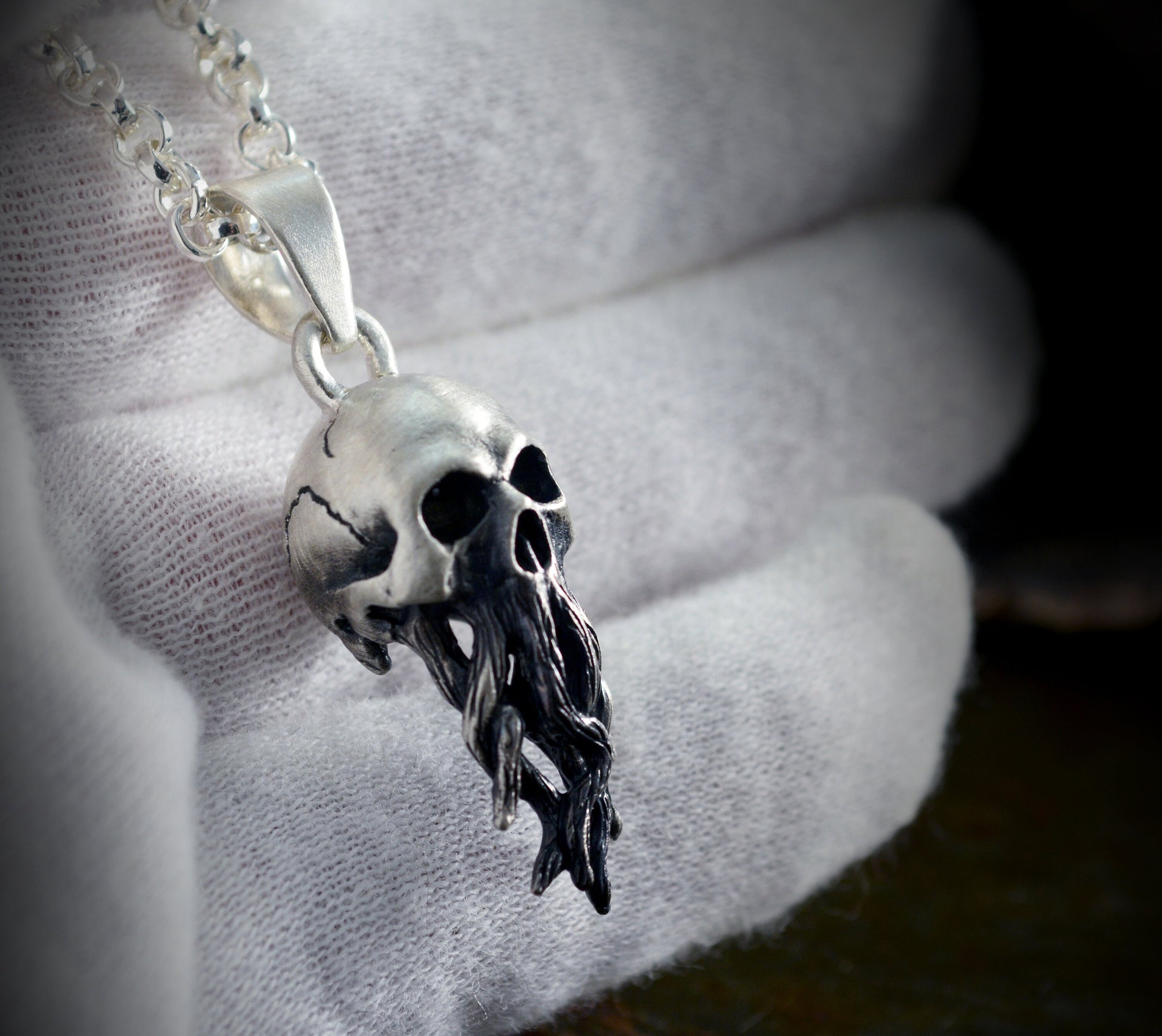 Colgante Cthulhu, Colgante plata calavera con tentáculos - D´Cast