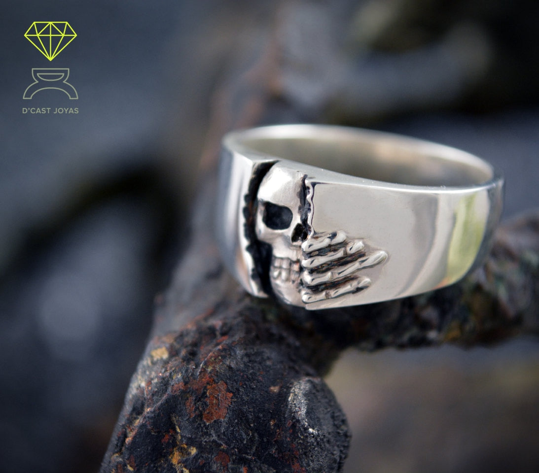 925er Silber Totenkopfring, Winter is Coming Totenkopfbandring, silberner Totenkopfring, Damenring, Game of Thrones, Gothic-Schmuck